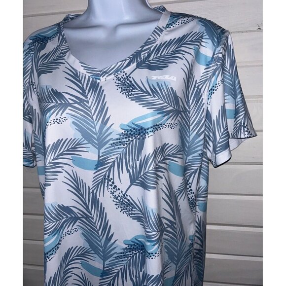 TSLA Women's Sz LARGE Pullover Rash Guard UPF Protection S/S Swim Shirt EUC - Picture 1 of 7